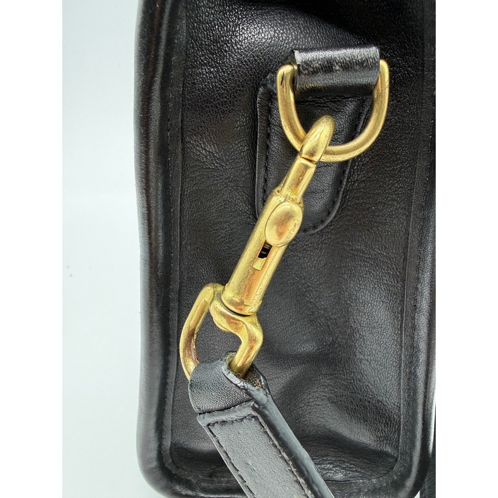 Coach Vintage Willis Bag 9927 Black Leather Crossbody Top Handle Brass Hardware - Picture 4 of 16